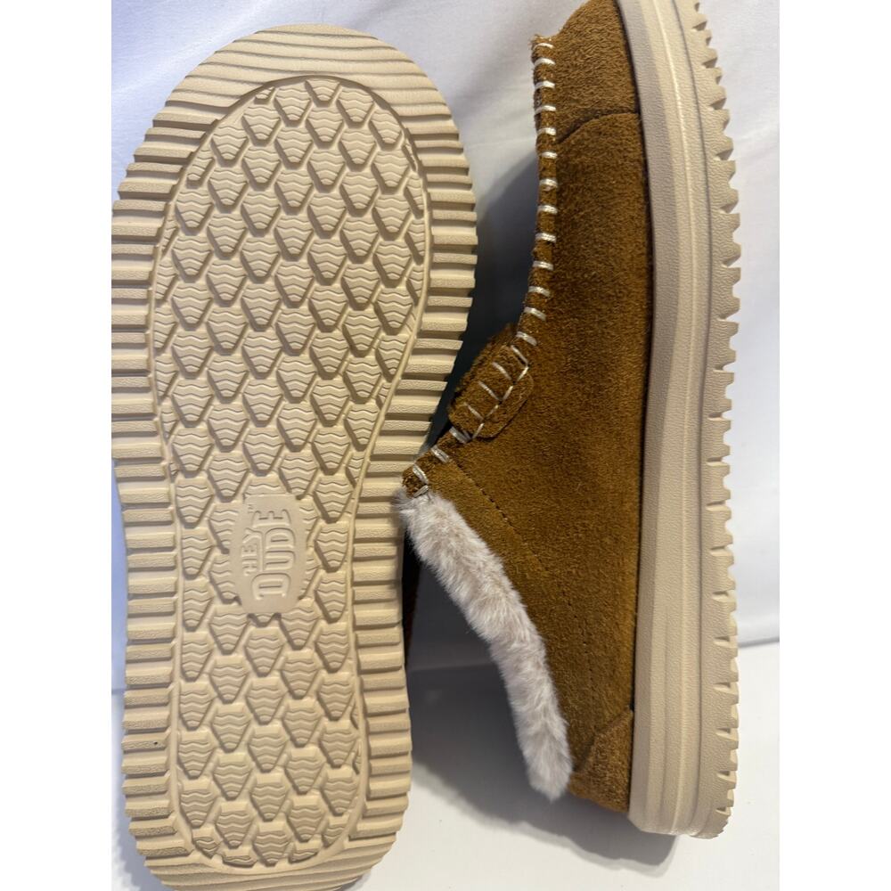 Hey Dude Wendy Faux Fur Lined Loafer Slippers Chestnut Women’s Size 10 - Picture 6 of 11